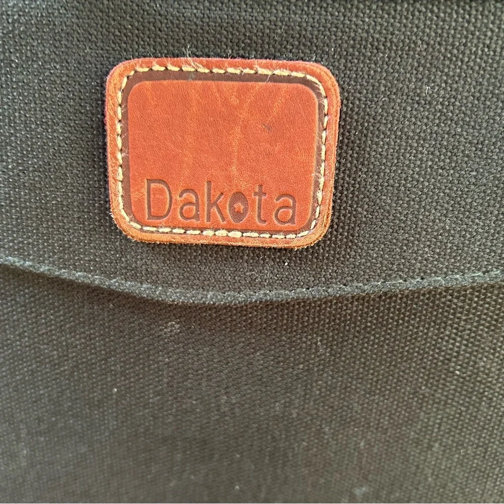 Vintage Dakota Dark Green Canvas & Brown Leather Messenger Bag